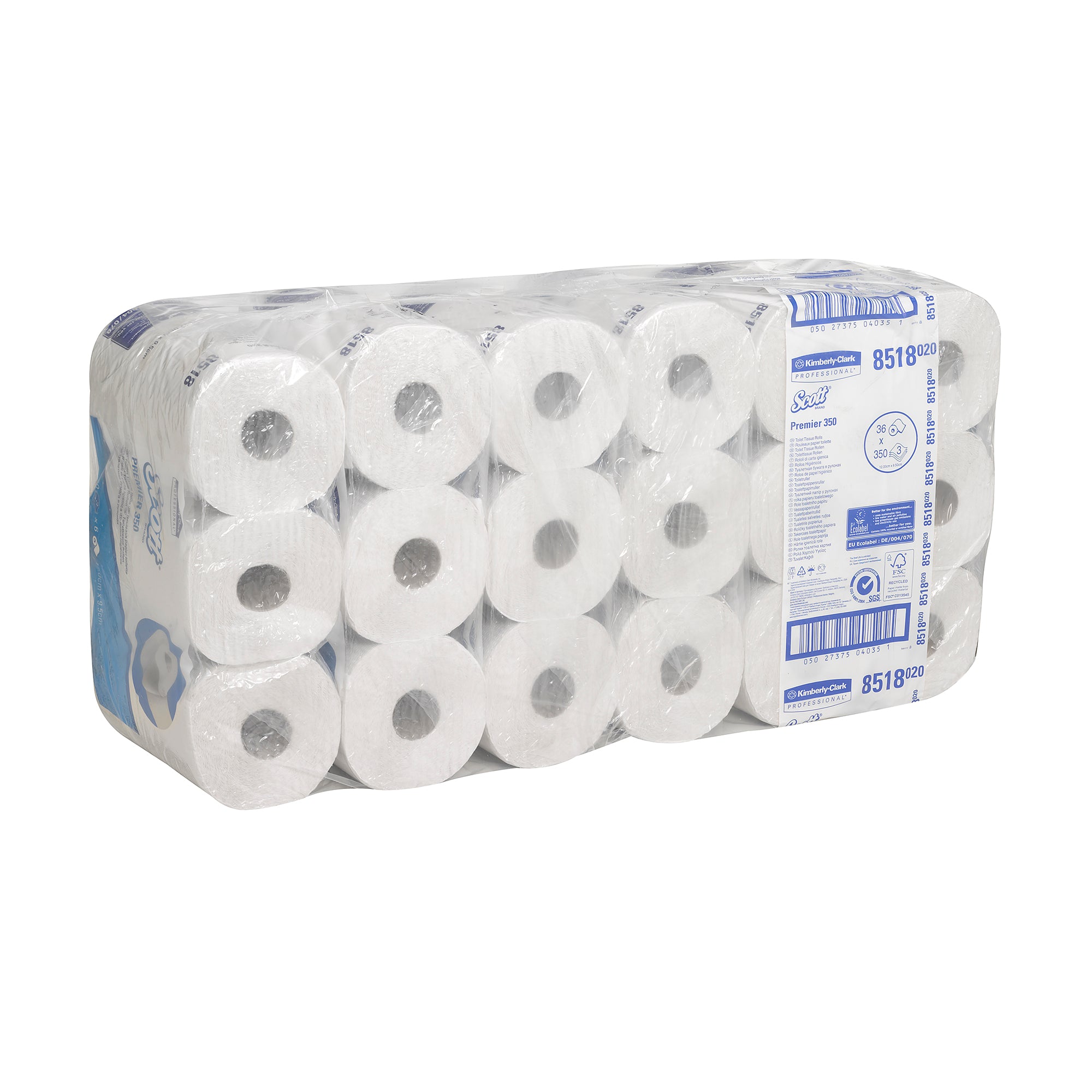 Scott® Control™ Standard-Toilettenpapierrollen 8518 – 36 Rollen mit je 350 weißen, 3-lagigen Blättern (12.600 Blätter)