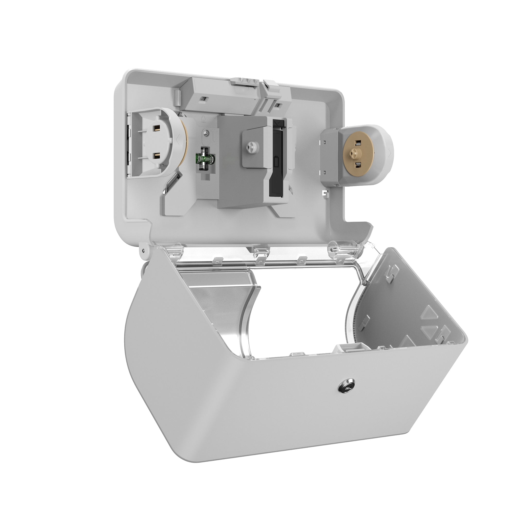 Kimberly-Clark Professional™ ICON™-Standard-Toilettenpapierspender mit 2 horizontalen Rollen (53655), mit silberfarbener Blende im Mosaikdesign; 1 Spender und Blende pro Versandeinheit