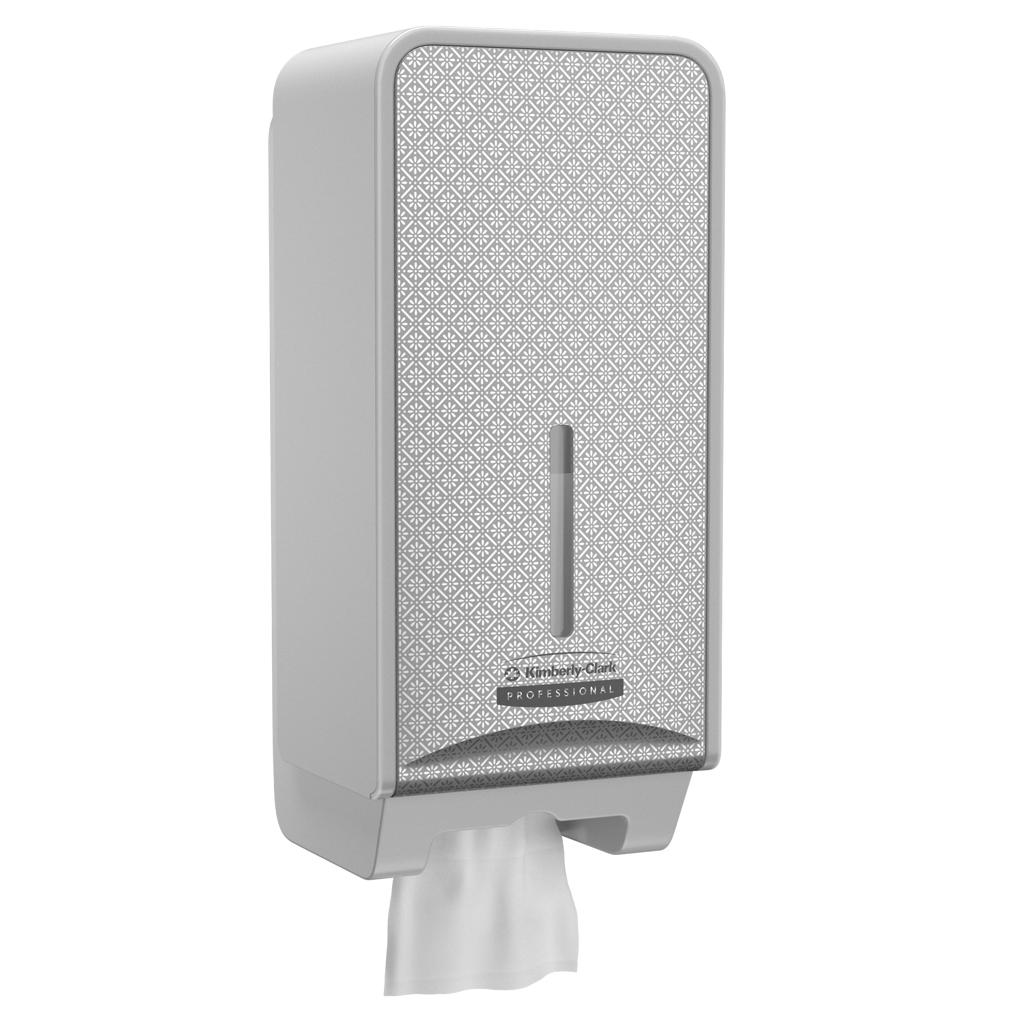 Kimberly-Clark Professional™ ICON™-Spender für Einzelblatt-Toilettenpapier (53659), mit silberner Blende im Mosaikdesign; 1 Spender und 1 Blende pro Karton