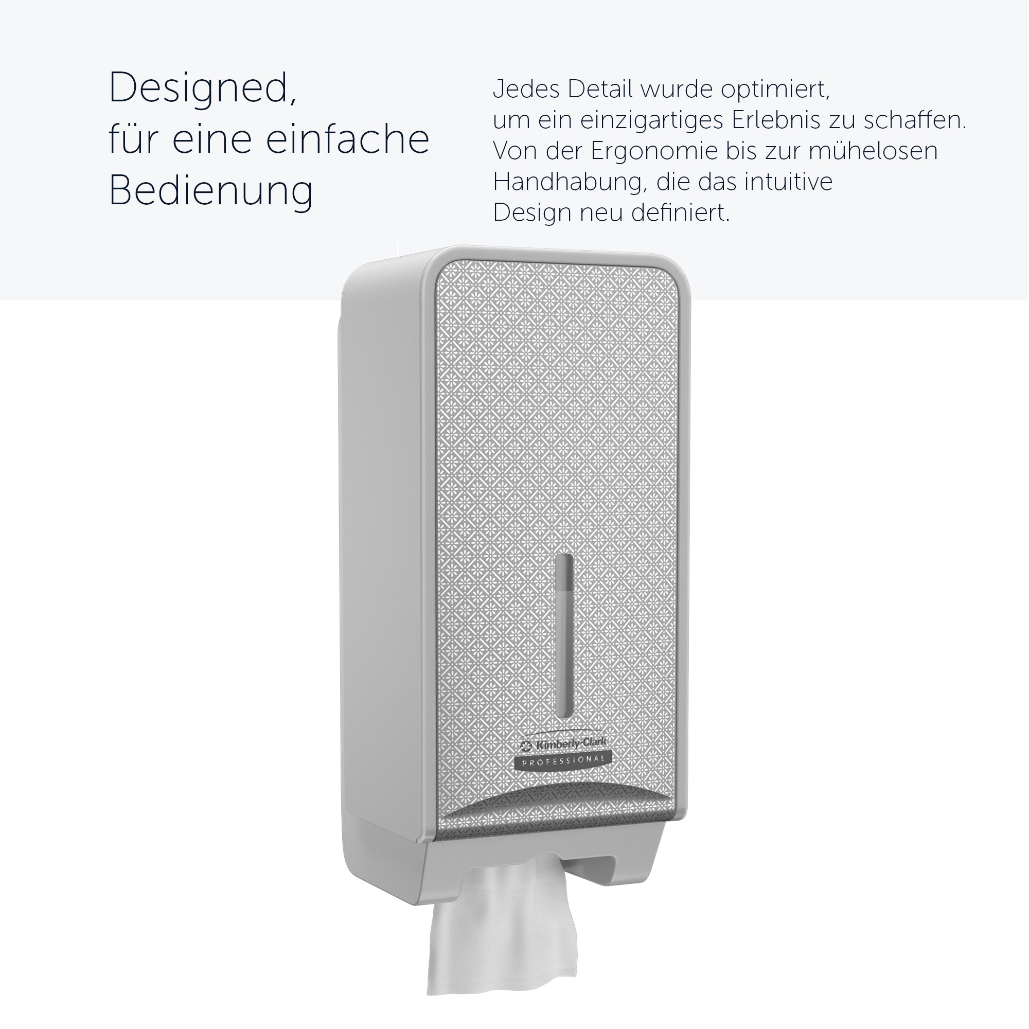 Kimberly-Clark Professional™ ICON™-Spender für Einzelblatt-Toilettenpapier (53659), mit silberner Blende im Mosaikdesign; 1 Spender und 1 Blende pro Karton