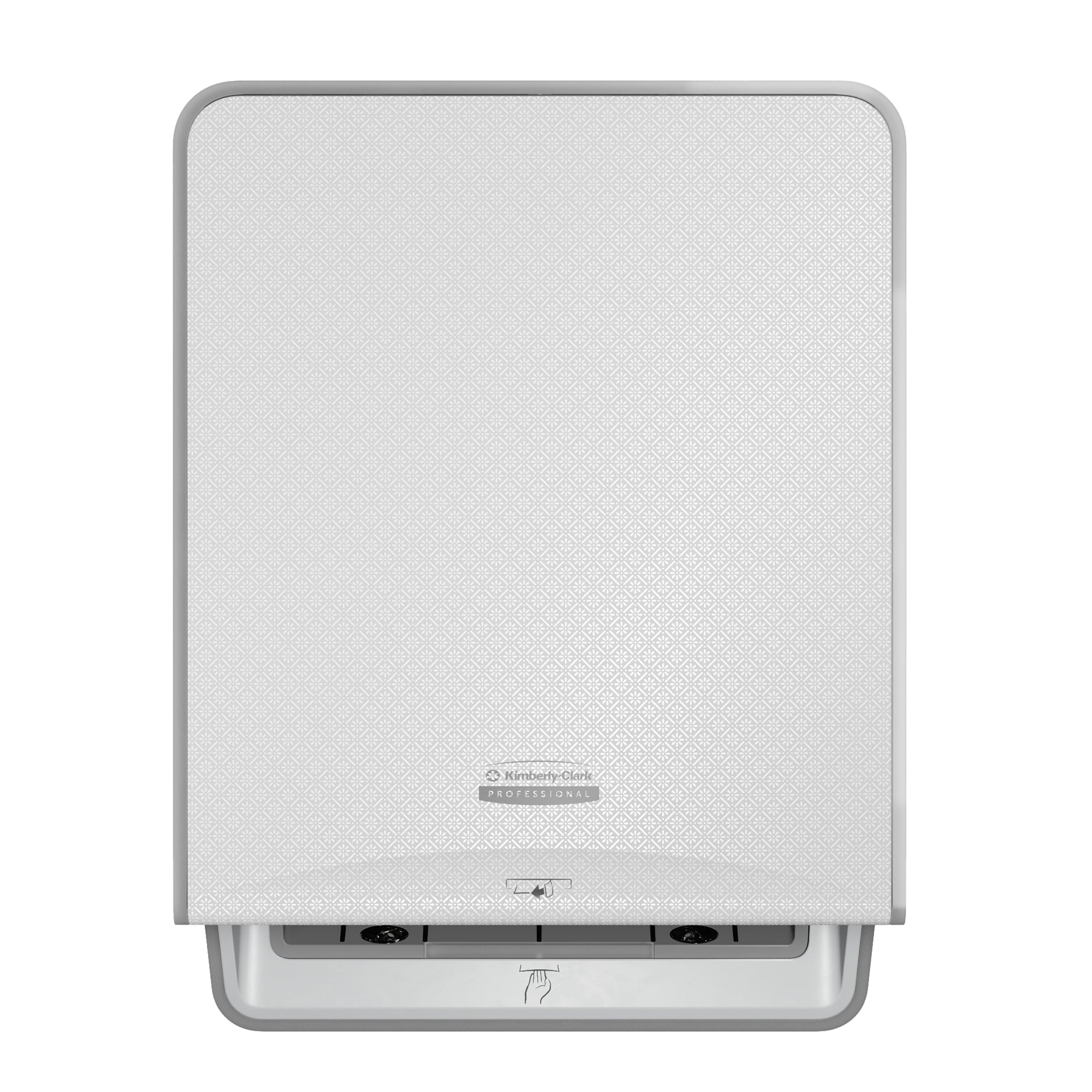 Kimberly-Clark Professional™ Automatischer ICON™-Rollenhandtuchspender (53940), weißes Gehäuse mit weißer Blende im Mosaikdesign; 1 Spender und eine Blende pro Verkaufseinheit