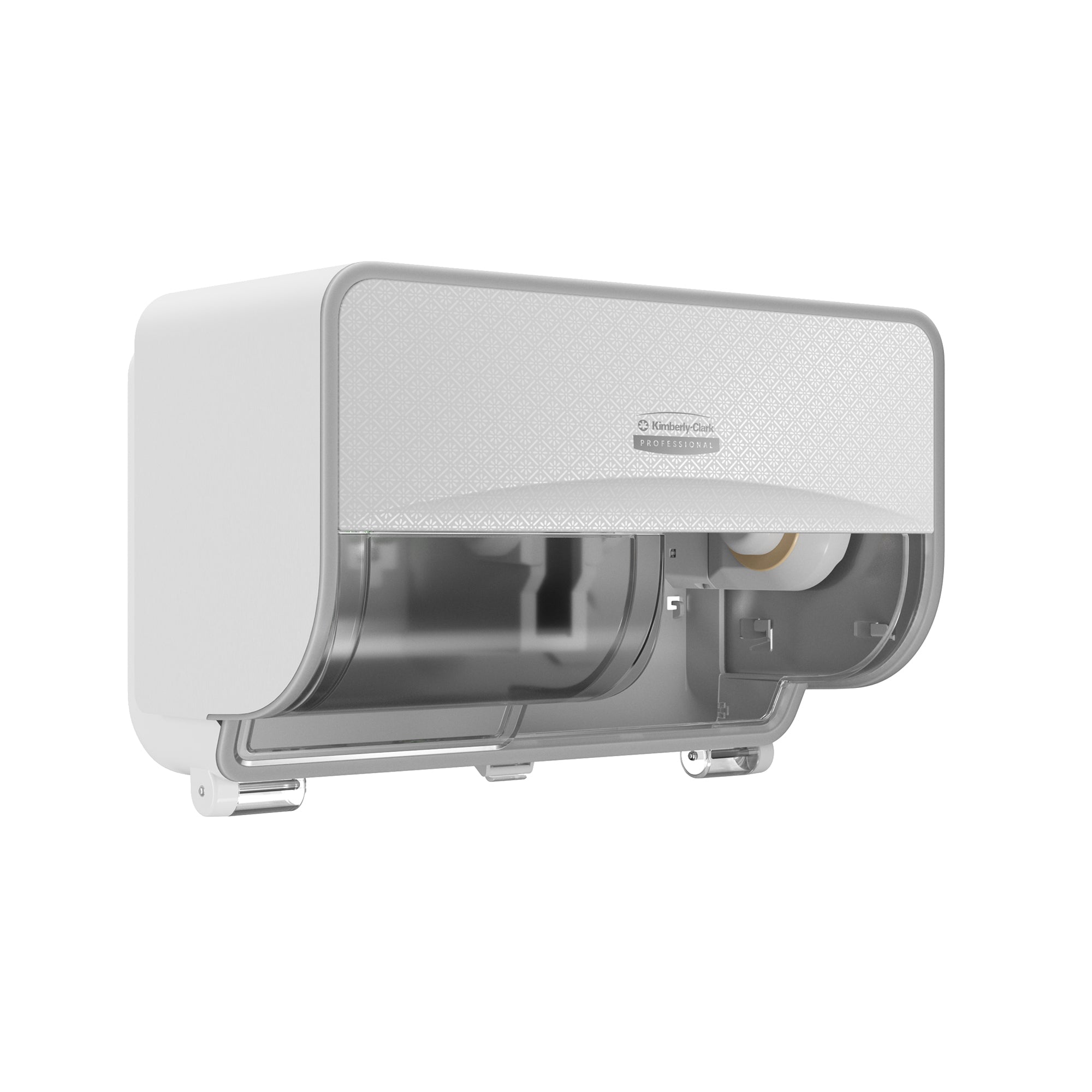 Kimberly-Clark Professional™ ICON™-Standard-Toilettenpapierspender mit 2 horizont. Rollen (53945), mit weißer Blende im Mosaikdesign; 1 Spender und Blende pro Verkaufseinheit