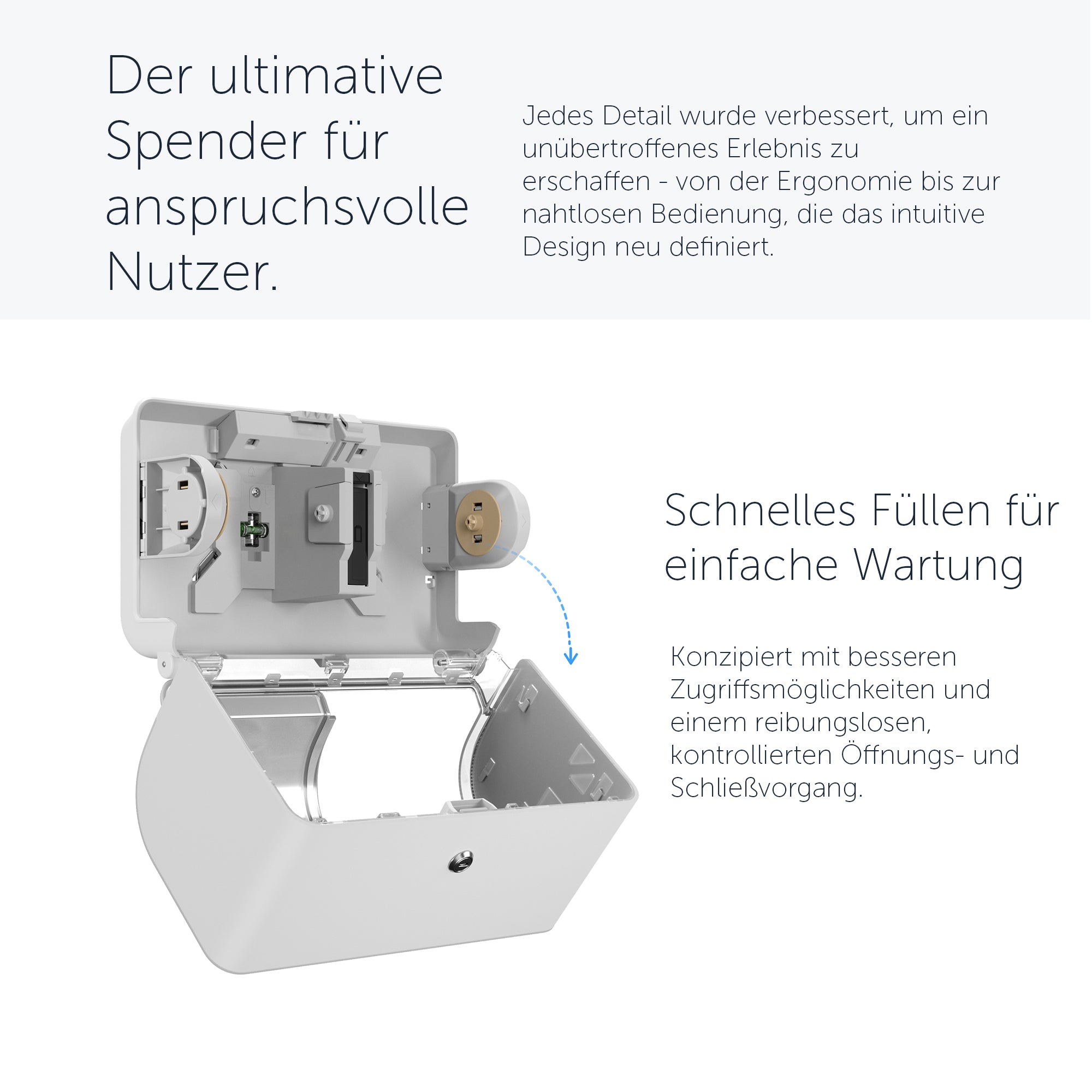 Kimberly-Clark Professional™ ICON™-Standard-Toilettenpapierspender mit 2 horizont. Rollen (53945), mit weißer Blende im Mosaikdesign; 1 Spender und Blende pro Verkaufseinheit