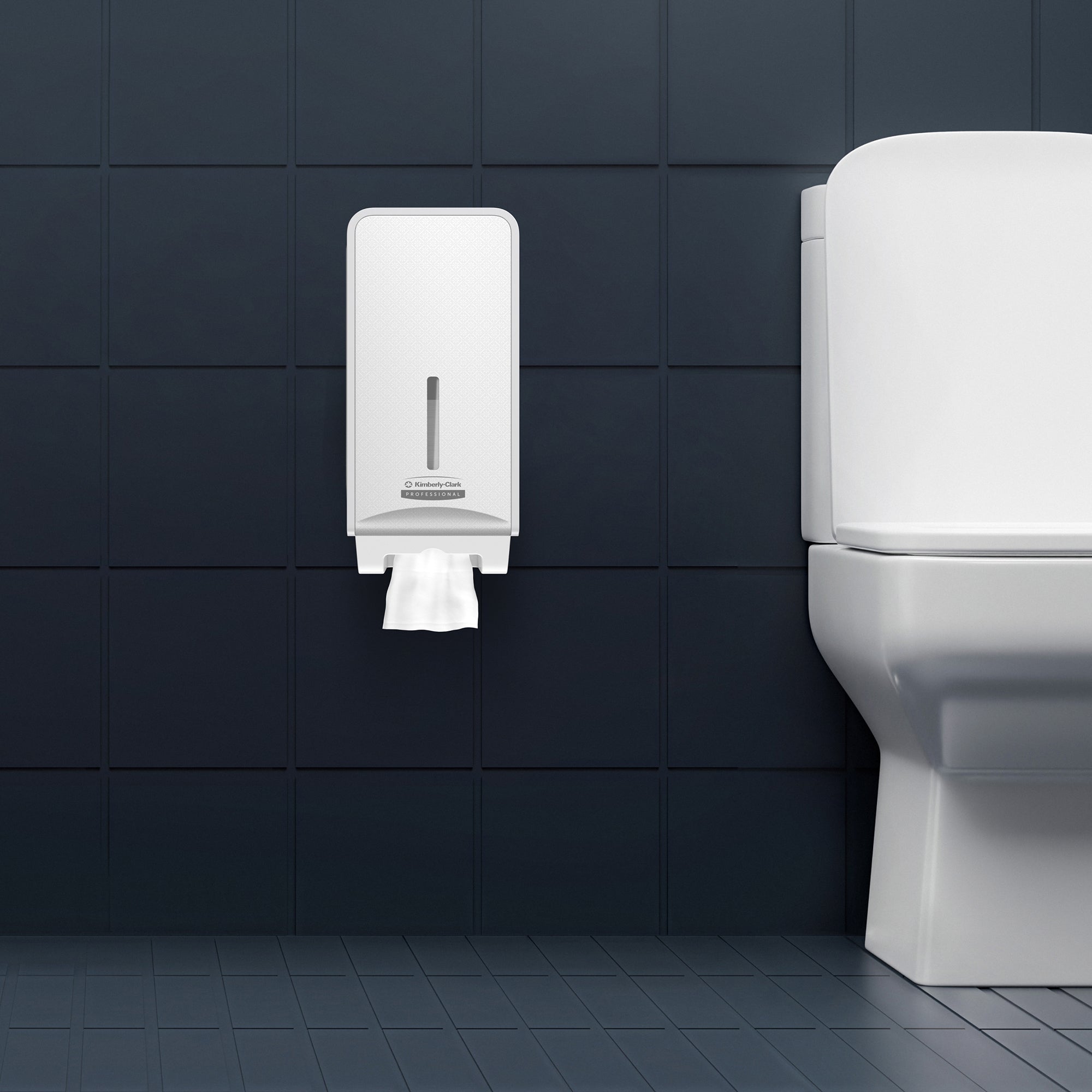 Kimberly-Clark Professional™ ICON™-Spender für Einzelblatt-Toilettenpapier (53949) mit weißer Blende im Mosaikdesign; 1 Spender und Blende pro Karton