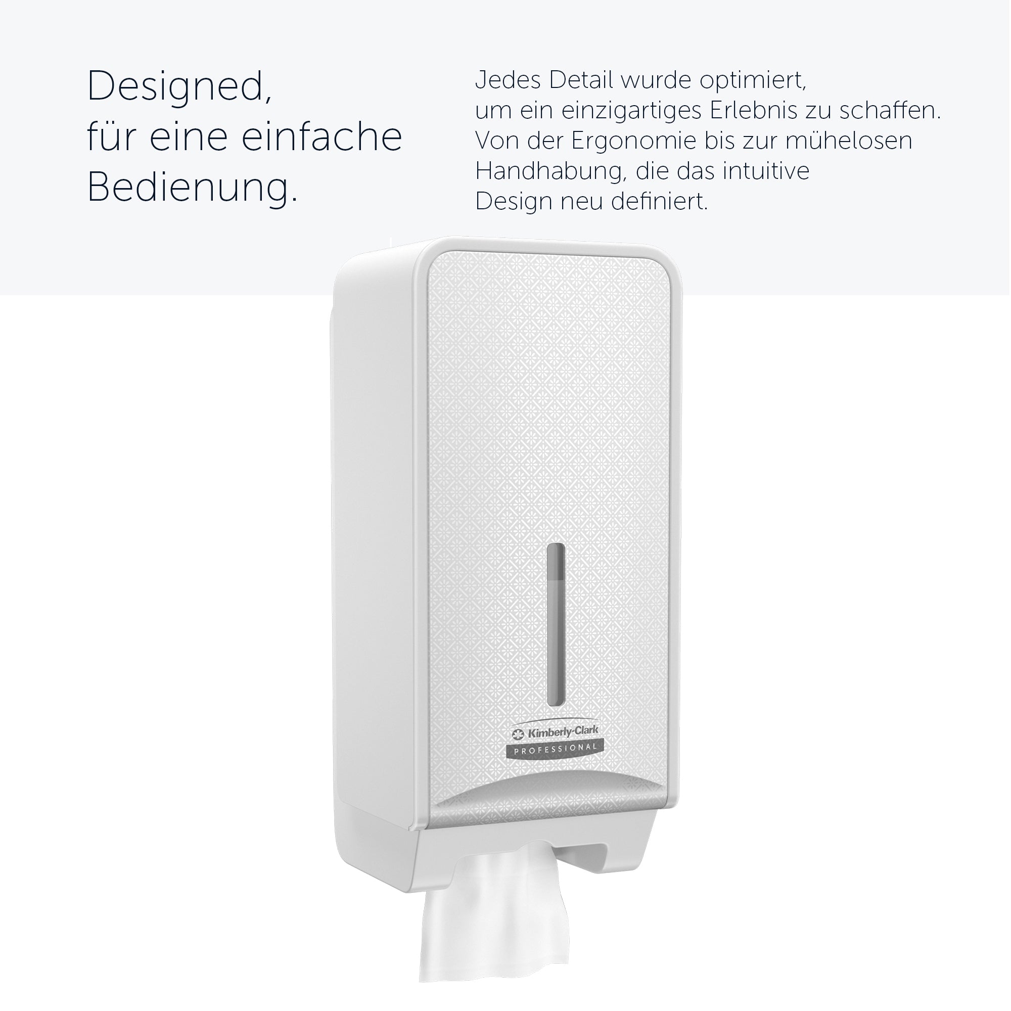 Kimberly-Clark Professional™ ICON™-Spender für Einzelblatt-Toilettenpapier (53949) mit weißer Blende im Mosaikdesign; 1 Spender und Blende pro Karton