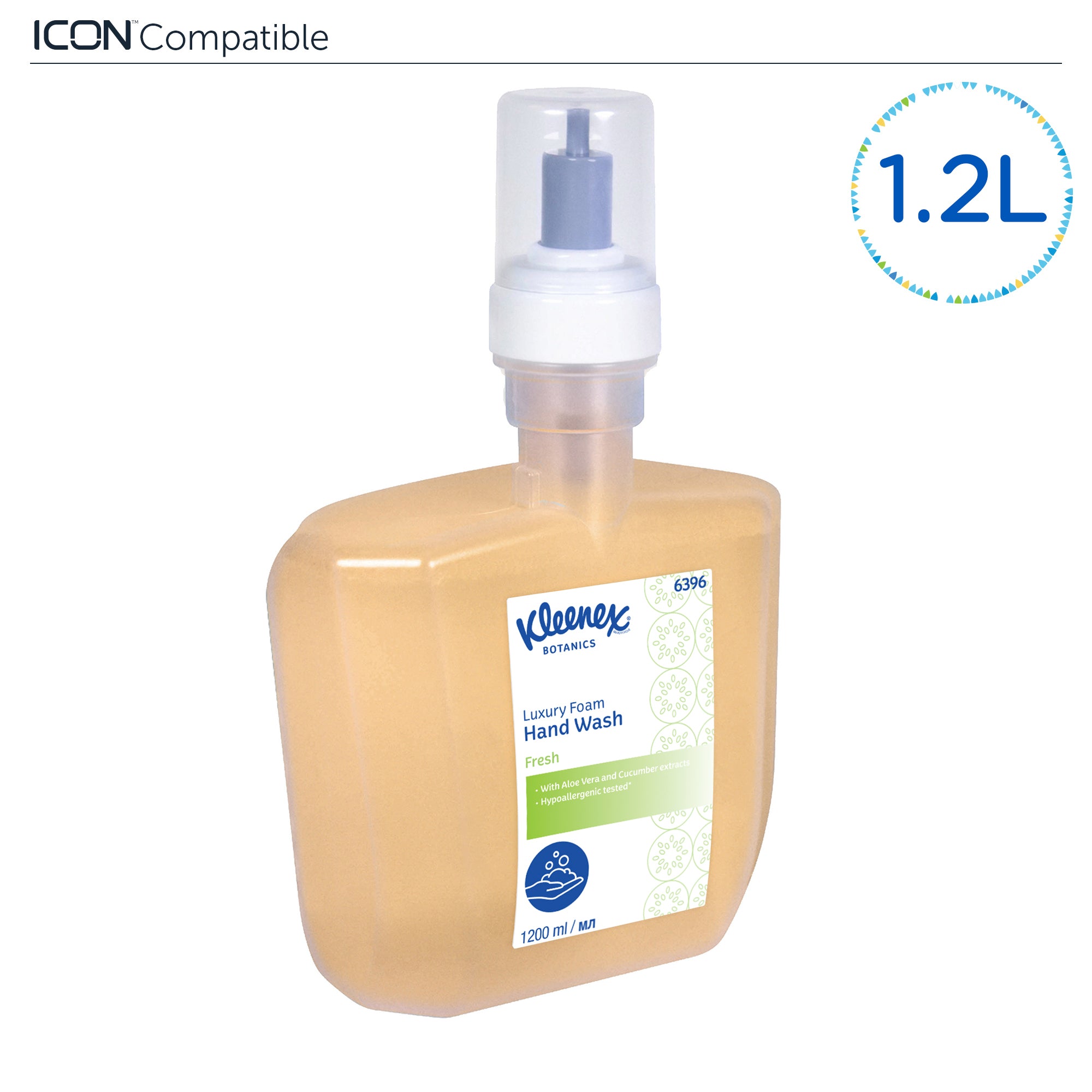 Kleenex® Botanics™ Fresh Luxus- Schaumhandseife 6396 – Parfümierte Schaumhandseife – 4 x 1,2-Liter-Nachfüllpackungen mit farblosem Handreinigungsmittel (insg. 4,8 Liter)