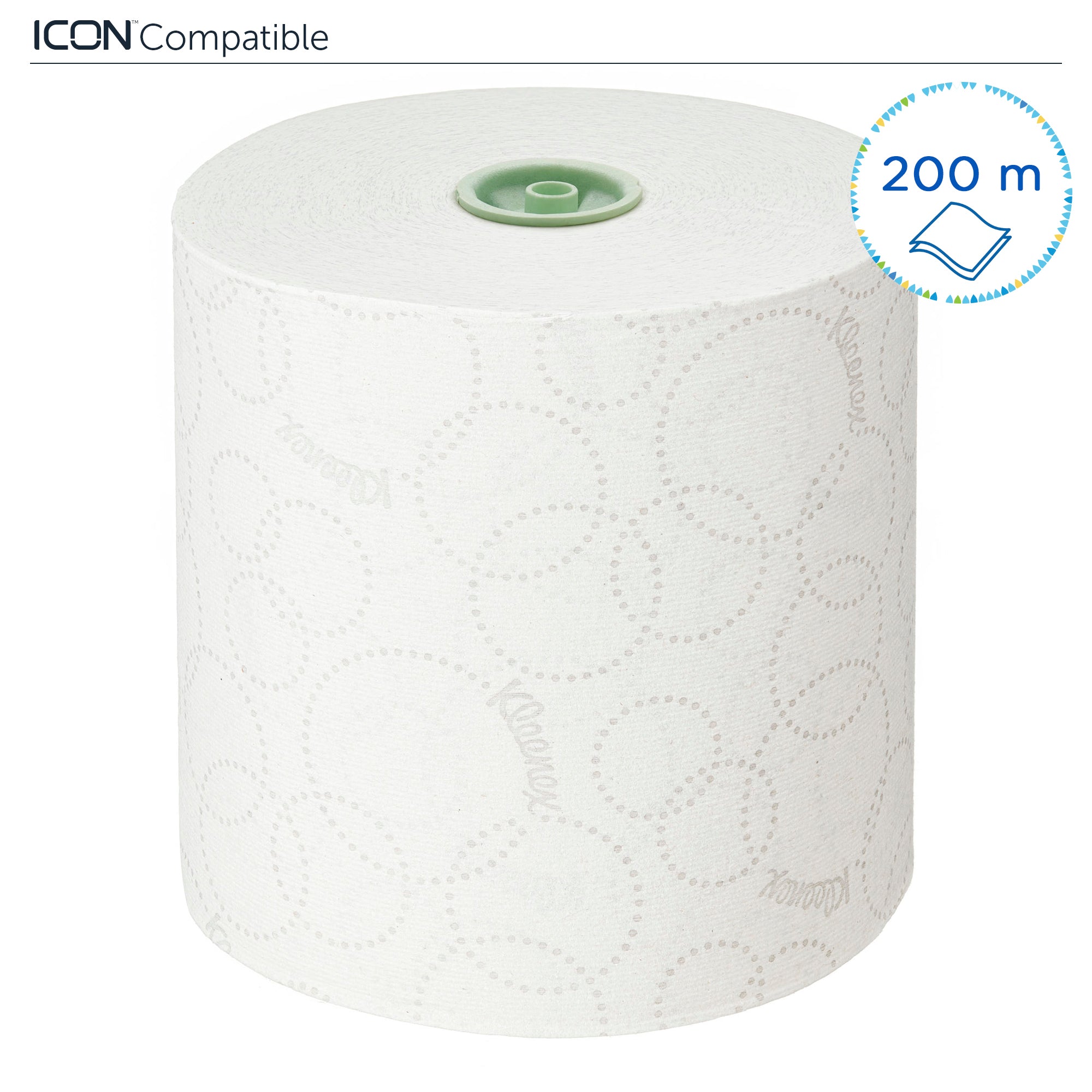 Kleenex® Ultra™ Papierhandtücher auf Rollen, 6782 – E-Roll-Großrolle für 2-lagige Handtücher – 6 x 200 m weiße Papierhandtuchrollen (insg. 1.200 m)