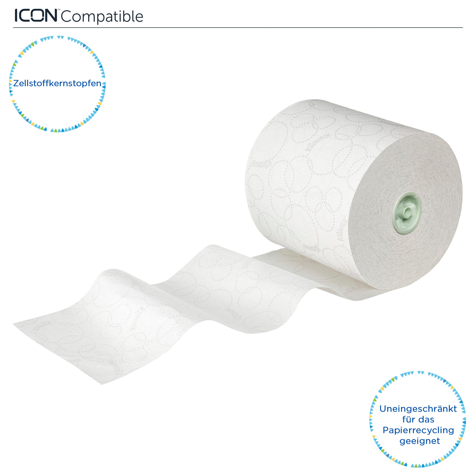 Kleenex® Ultra™ Papierhandtücher auf Rollen, 6782 – E-Roll-Großrolle für 2-lagige Handtücher – 6 x 200 m weiße Papierhandtuchrollen (insg. 1.200 m)