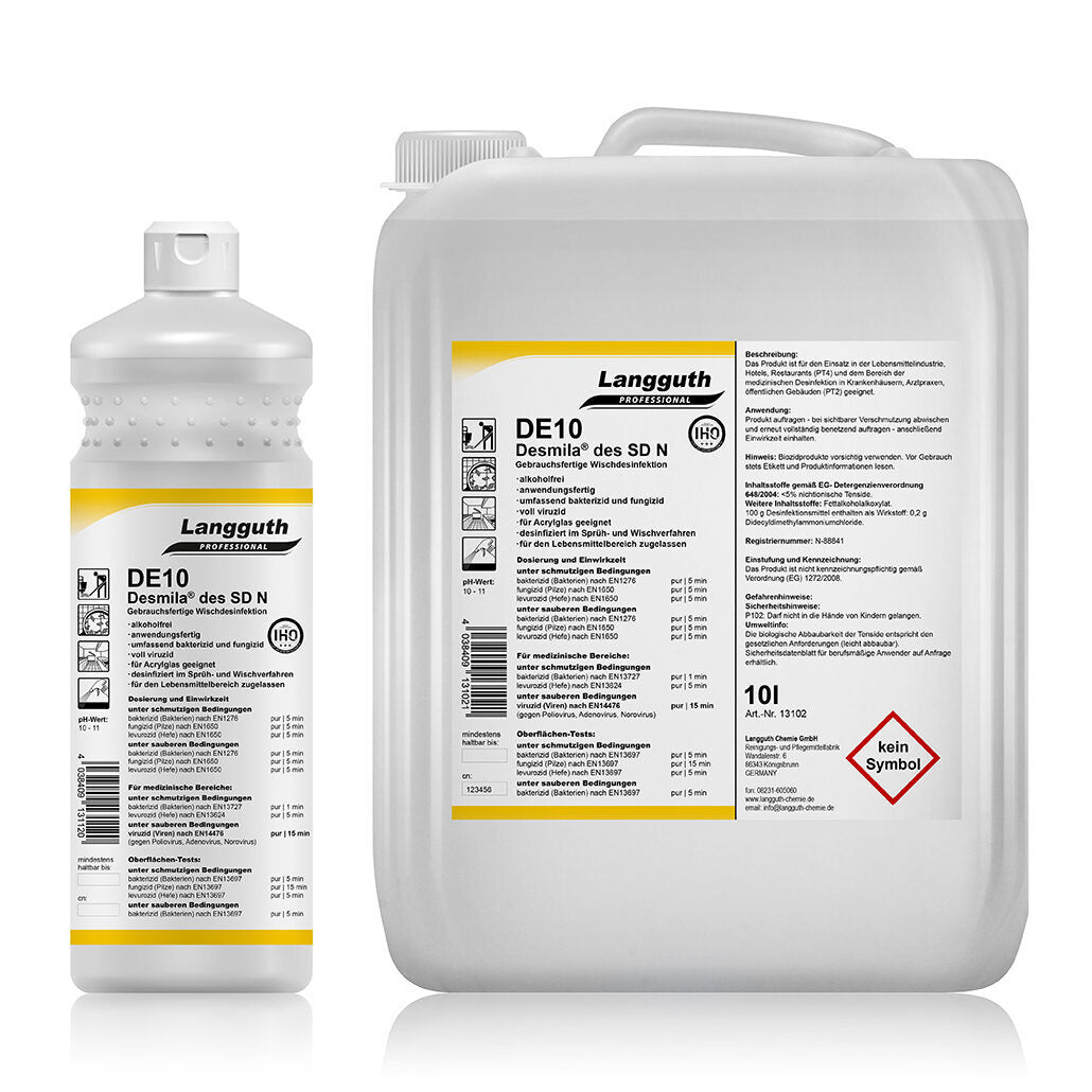 Wischdesinfektion DE10 SD N alkoholfrei + gebrauchsfertig