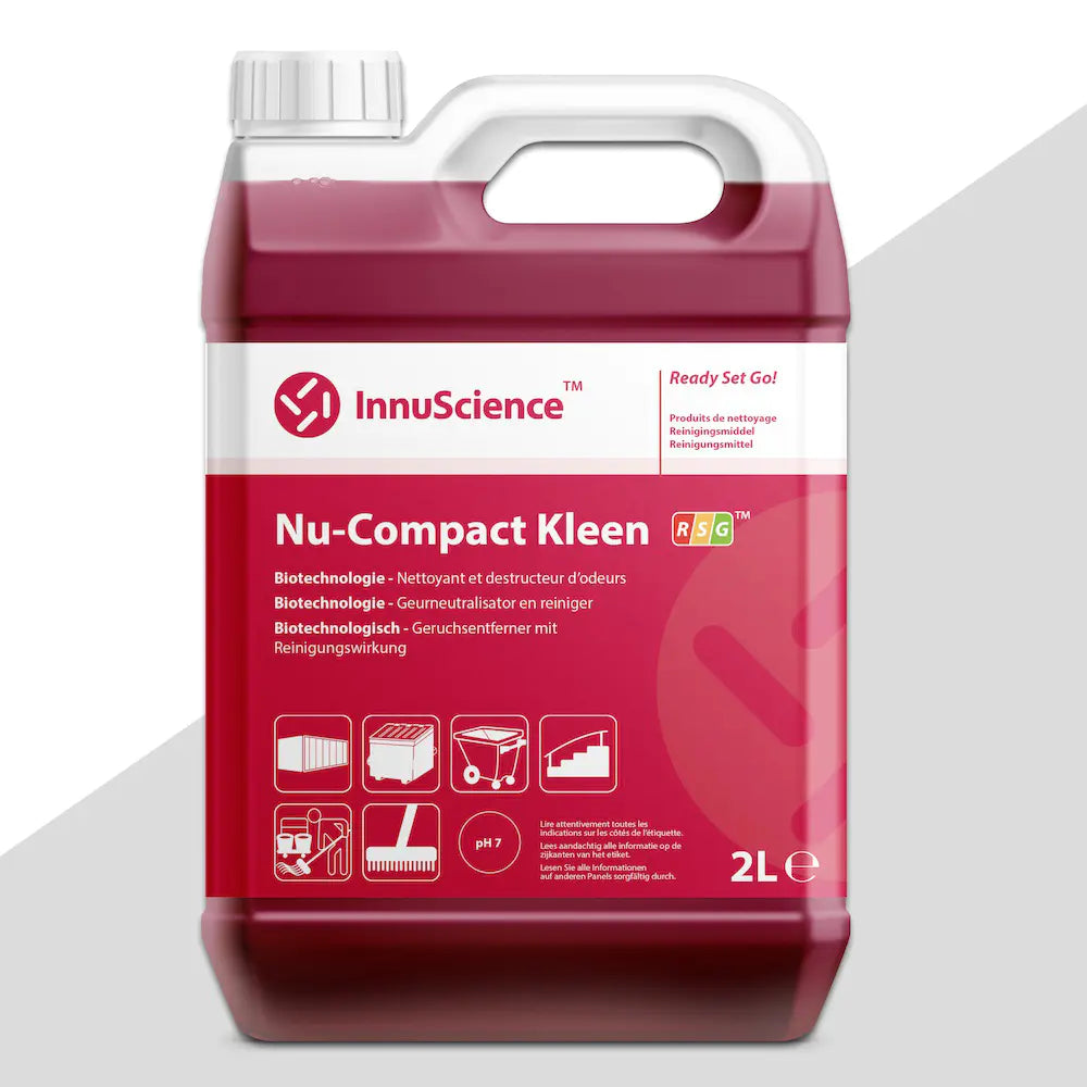 Nu-Compact Kleen RSG 4x 2 Liter Kanister - Geruchsentferner mit Reinigungslösung Konzentrat - EU Ecolabel zertifiziert