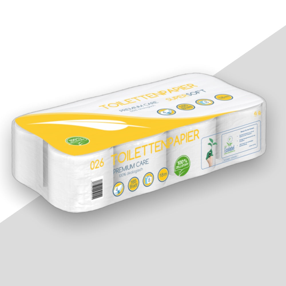 Toilettenpapier 128 Rollen, 4-lagig, 100% Zellstoff, Super Soft