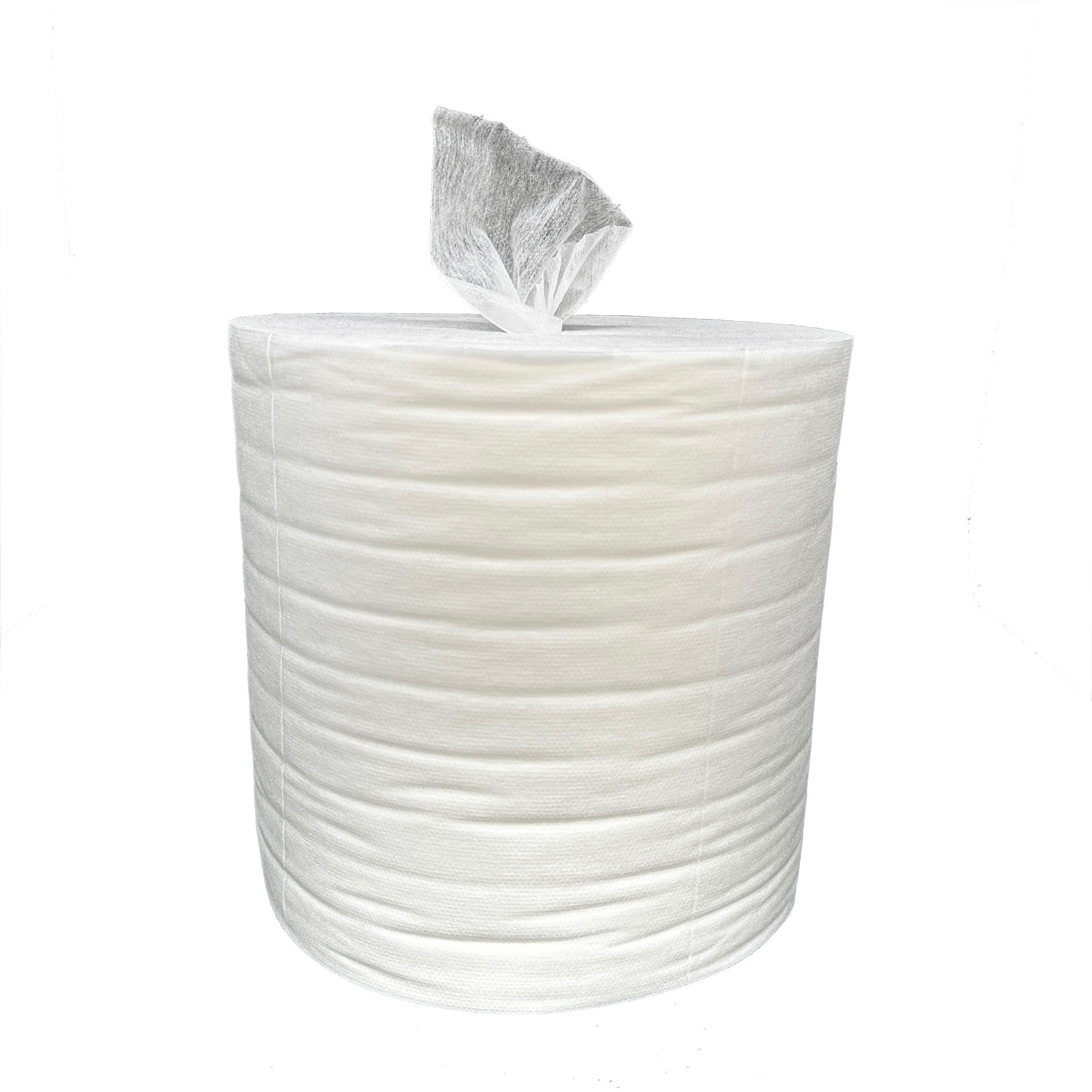 Fit-Wipes Vliesrolle von Lorino Hygiene mit einem herausgezogenen Tuch zur einfachen Entnahme