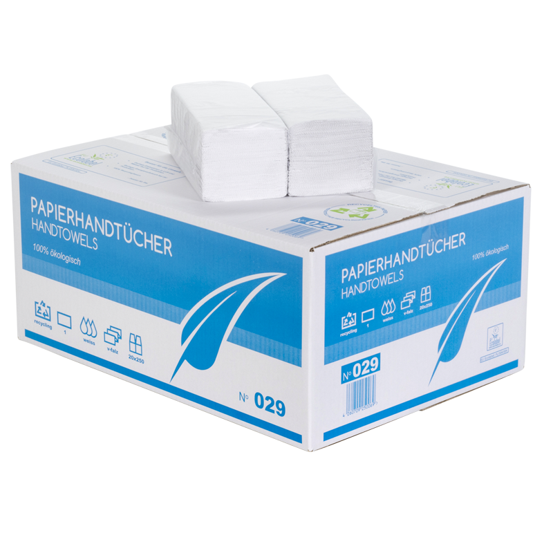 Faltpapiertücher, 1-lagig, weiß, ZZ Faltung, 24x21 cm