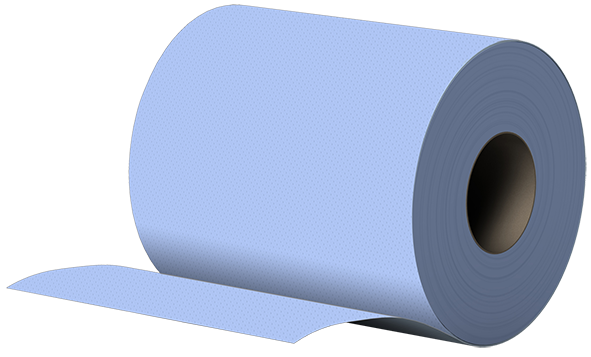 Handtuchrolle 2-lagig, blau Palette, recycling, 145m, 660 Blatt, Innenauszug + Außenabwicklung