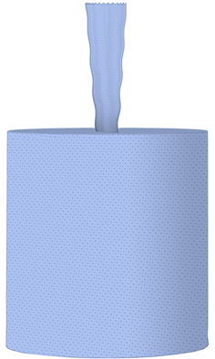 Handtuchrollen, 2-lagig, 100% Zellst., blau, 143m, 600 Abrisse, Innenauszug, ohne Hülse