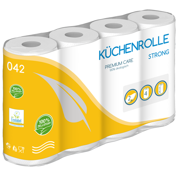 Küchenrollen 64 Rollen, 2-lagig, Zellstoff, 64 Blatt