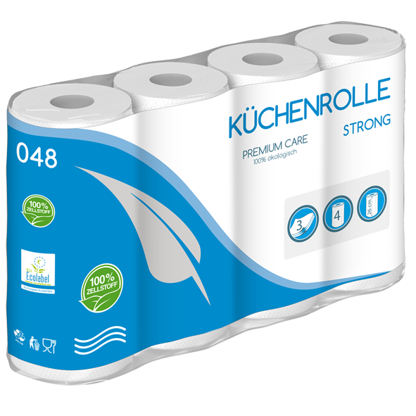 Küchenrollen 64 Rollen, 3-lagig, Zellstoff, 51 Blatt