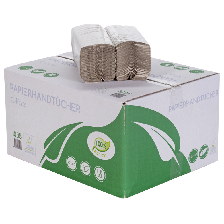 Papierhandtücher, 1-lagig, C-Falz, GRAU, 25 x 31 cm