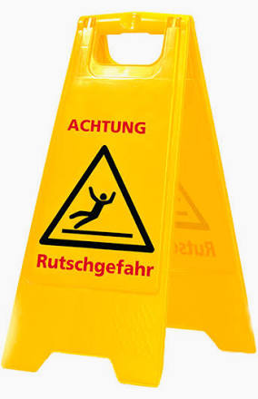 Warnschild - Achtung Rutschgefahr!