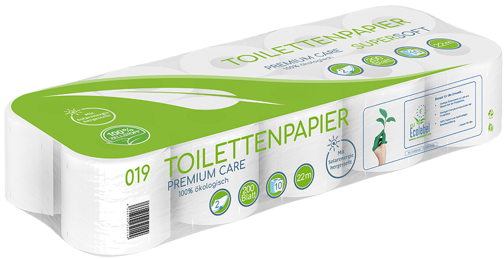 Toilettenpapier 1 Palette, 2-lagig, 200 Blatt, 100% Zellstoff