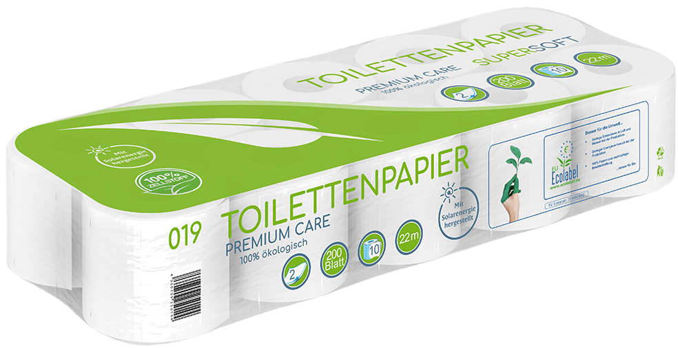 Toilettenpapier  1 Palette, 2-lagig, 200 Blatt, 100% Zellstoff