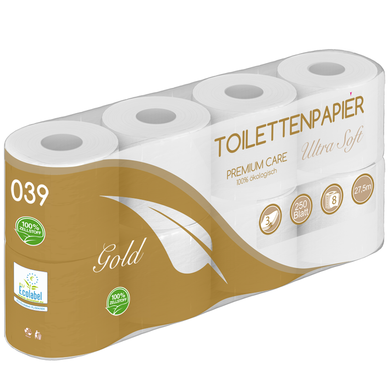 Toilettenpapier 112 Rollen, 3 lagig, 100% Zellstoff, ULTRA SOFT, 250 Blatt