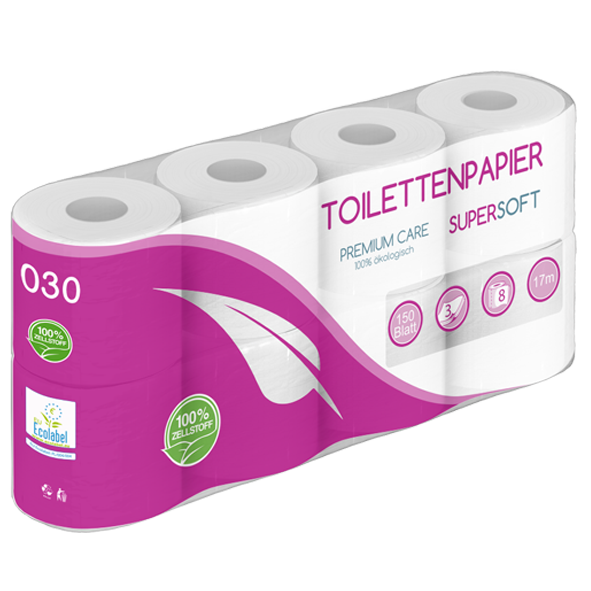 Toilettenpapier 1 Palette, 3-lagig, 100% Zellstoff, 150 Blatt