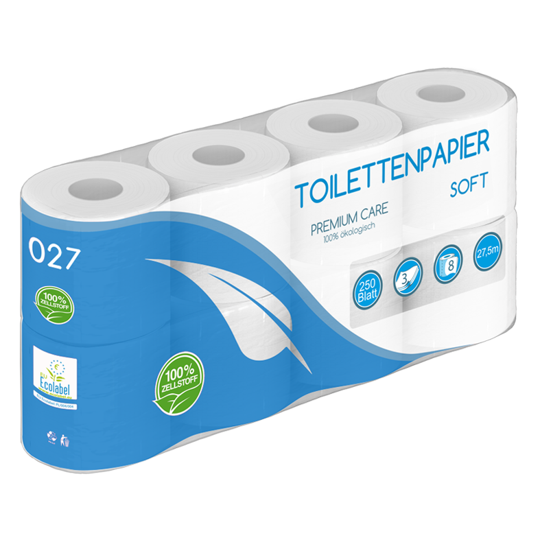 Toilettenpapier 1 Palette, 3 lagig, 100% Zellstoff, SOFT, 250 Blatt