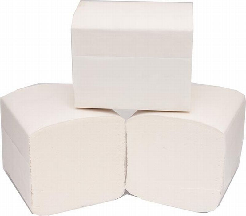 Toilettenpapier Einzelblatt 2-lagig, 100% Zellstoff, 18000 Blatt