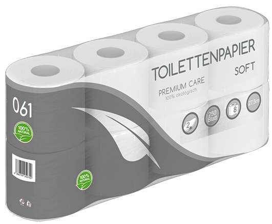 Toilettenpapier 1 Palette, 2-lagig, 100% Zellstoff, 250 Blatt