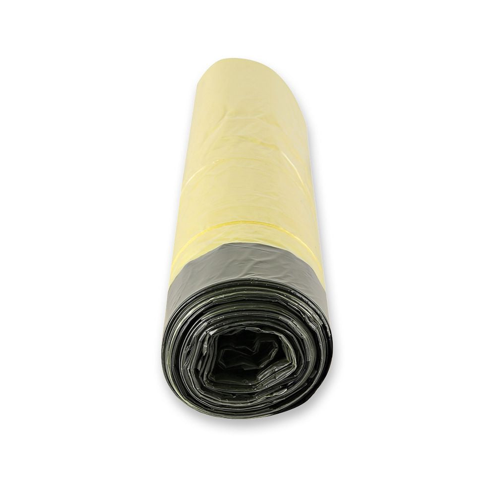 Müllbeutel mit Zugband, 60l gelb | HDPE, Rolle
