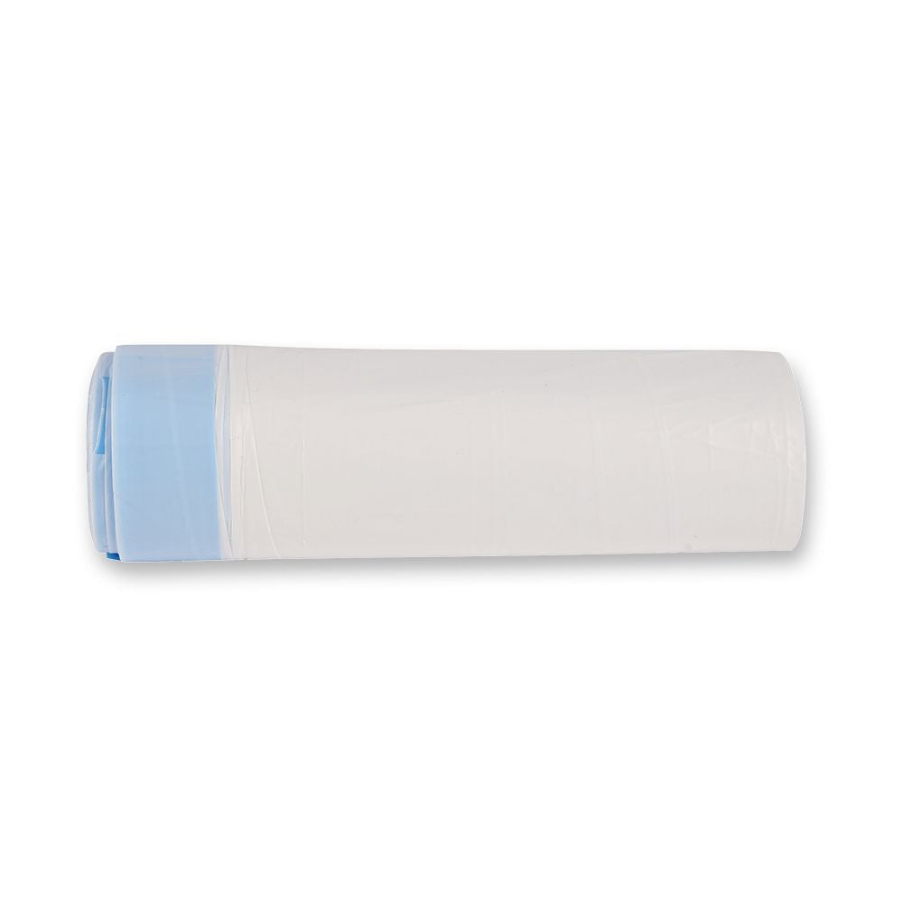 Müllbeutel mit Zugband, 30 l, weiß | HDPE, Rolle