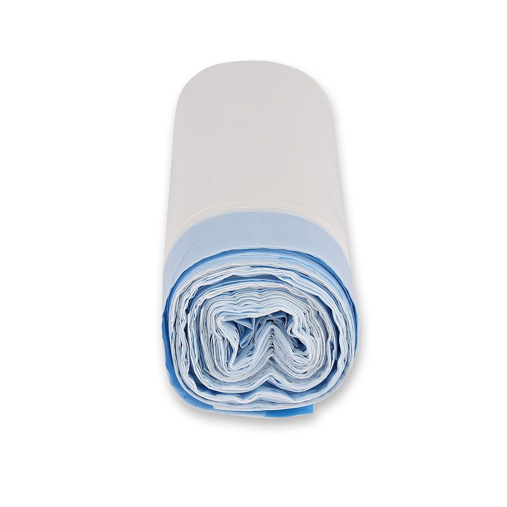 Müllbeutel mit Zugband, 30 l, weiß | HDPE, Rolle