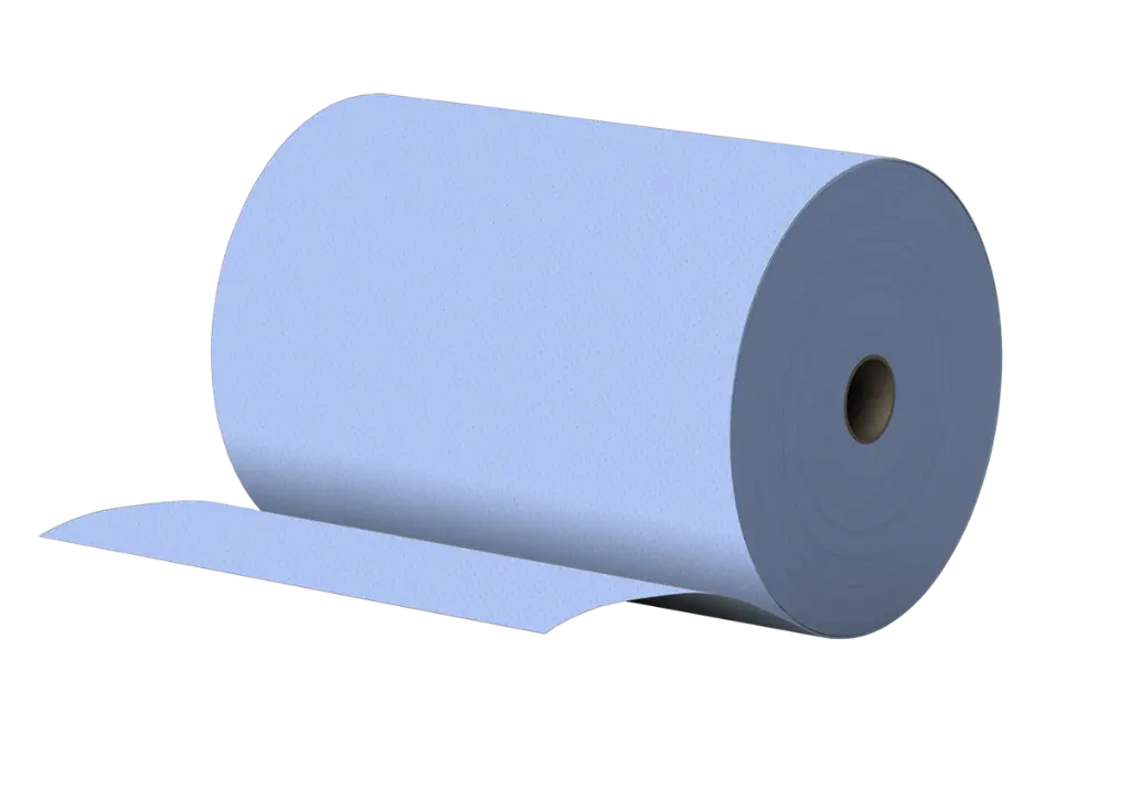 Putztuchrollen 2 lagig BLAU 100% Zellstoff 35,5x36cm 4 Rollen