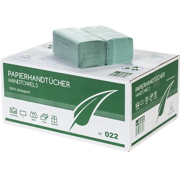 Falthandtücher 2 Karton grün 1-lagig ZZ