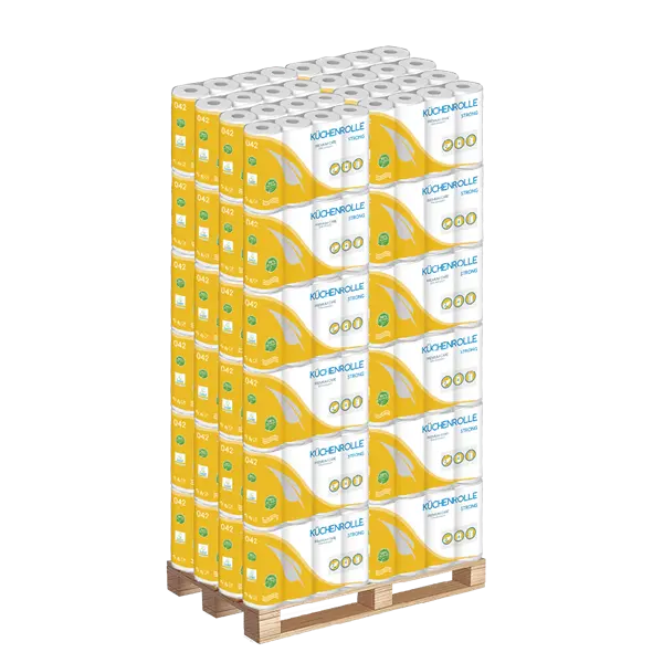 [LO042Karton] Küchenrollen 2 lagig Zellstoff 64 Rollen