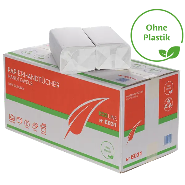 [LOE031-Karton] Papierhandtücher 2 lagig weiß ECOLINE 3210 Blatt