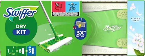 Swiffer Bodenstarter mit Stiel, Trocken- und Feuchttücher