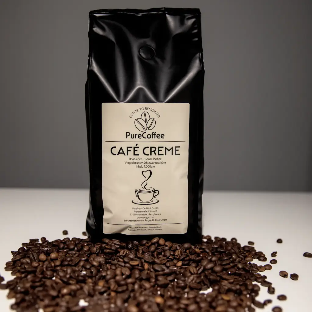 Pure Coffee Café Crema - ganze Bohnen - 1 KG 