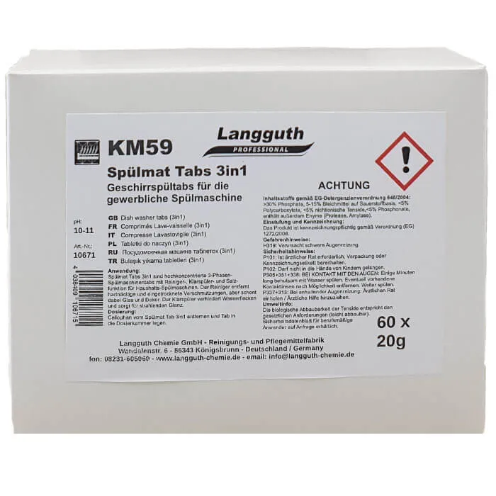 [LO10671] Spülmat Tabs 3in1 KM59 60 Stück