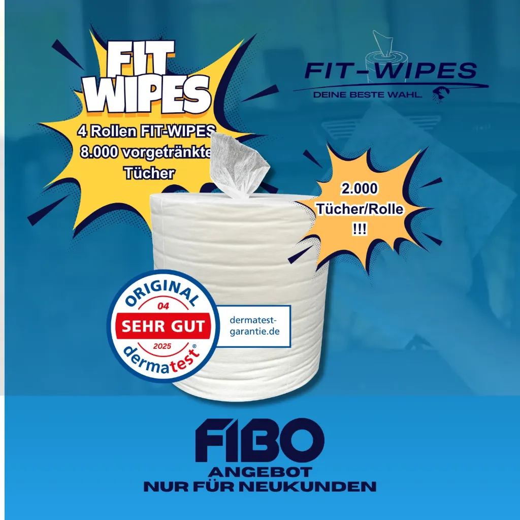 FIT-WIPES 4×2.000 Blatt vorgetränkte Vließtücher / FIBO NEUKUNDEN