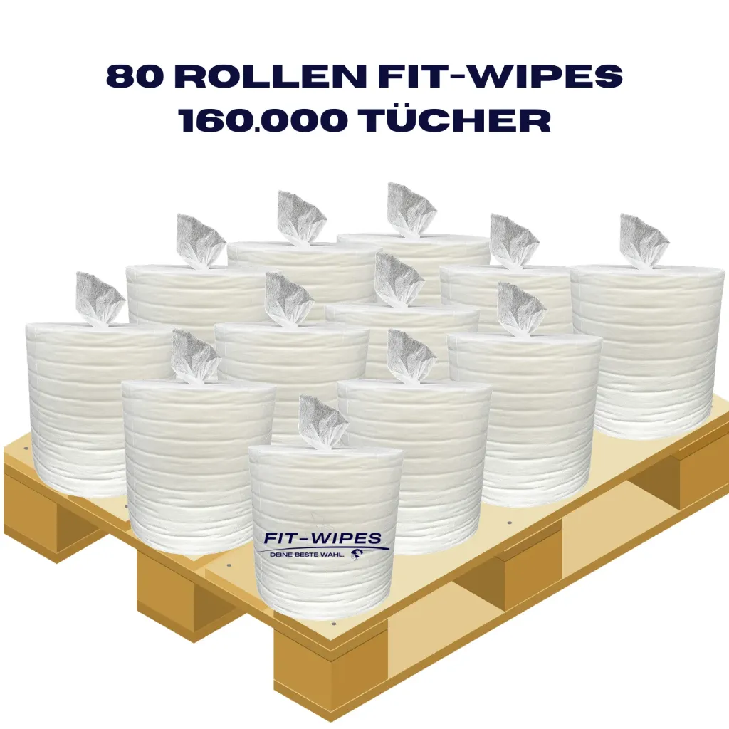 Palette FIT-WIPES 80×2.000 Blatt vorgetränkte Vließtücher