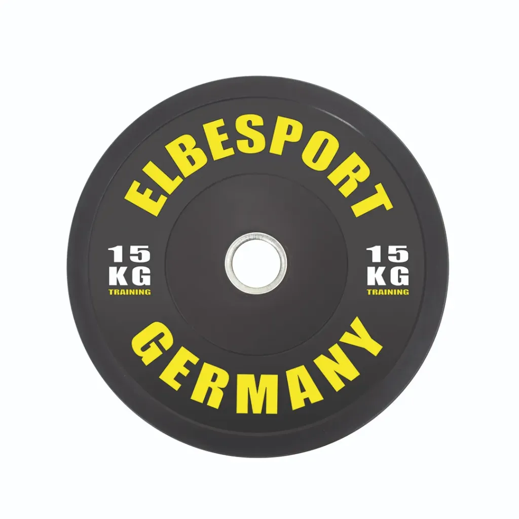 Bumper Plate farblich kodiert 15KG schwarz/gelb